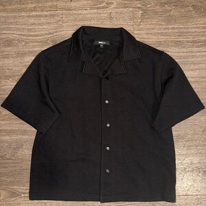 Fashion Nova Black Casual Button Down Shirt
